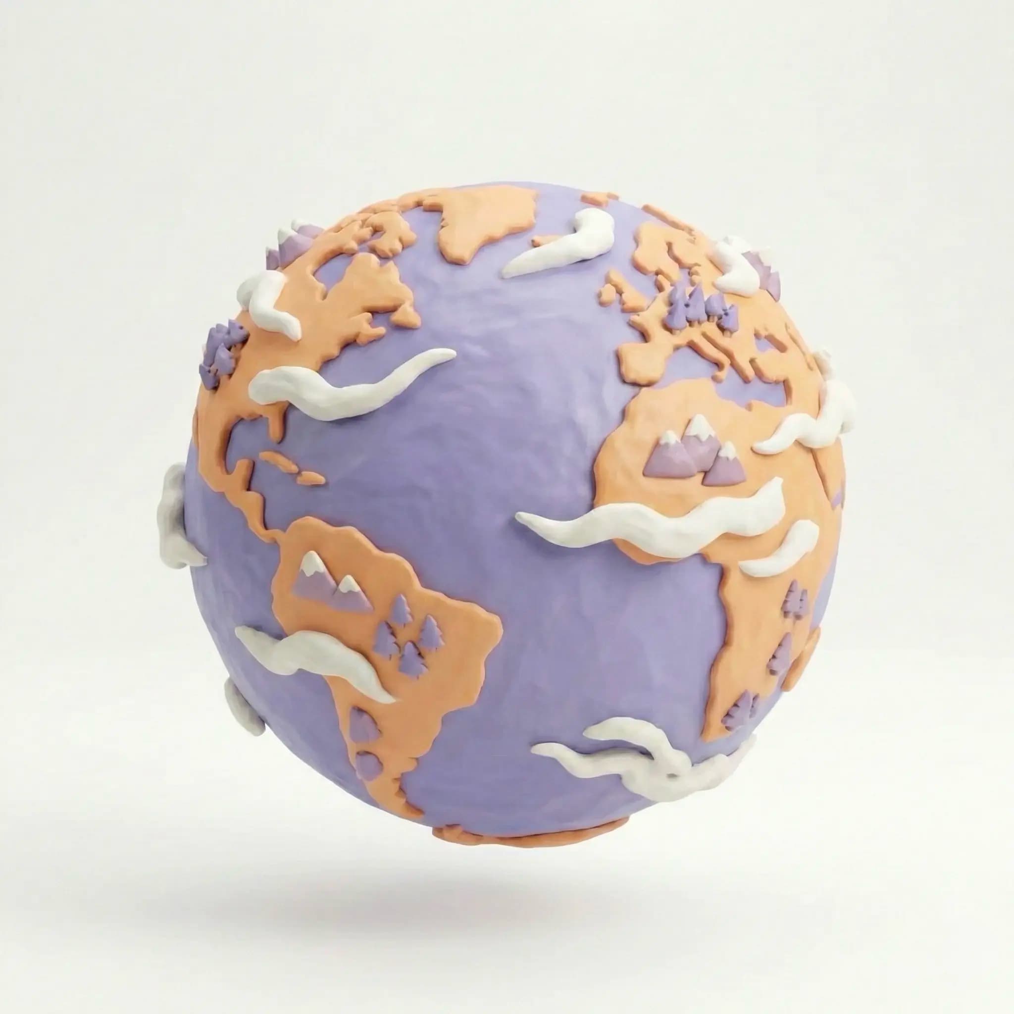 Purple and orange globe in an illustrative style.